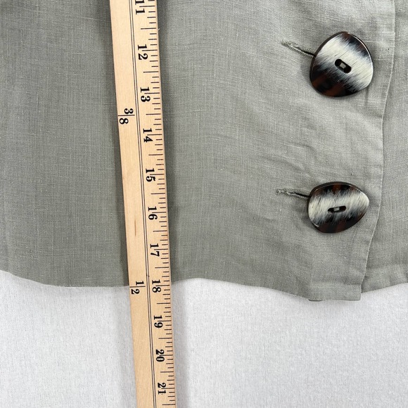 MARY LAWLESS LEE X SPLENDID Linen Top Sage Medium Apron Button Front Cross back - Picture 14 of 16